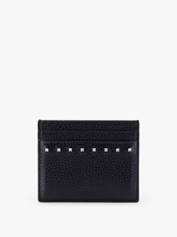 Leather Card Holder With Studs Black Wallets & Cardholders
