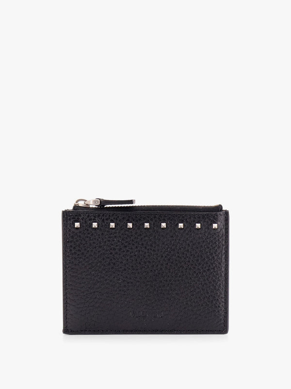 Leather Card Holder Rockstud Black Wallets & Cardholders