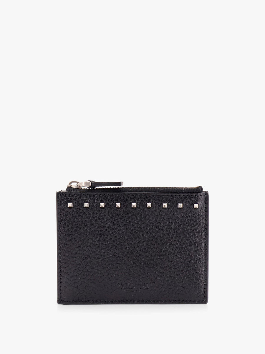 Leather Card Holder Rockstud Black Wallets & Cardholders