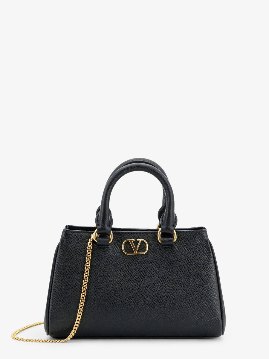 Mini Leather Handbag Vlogo Signature Black Handbags