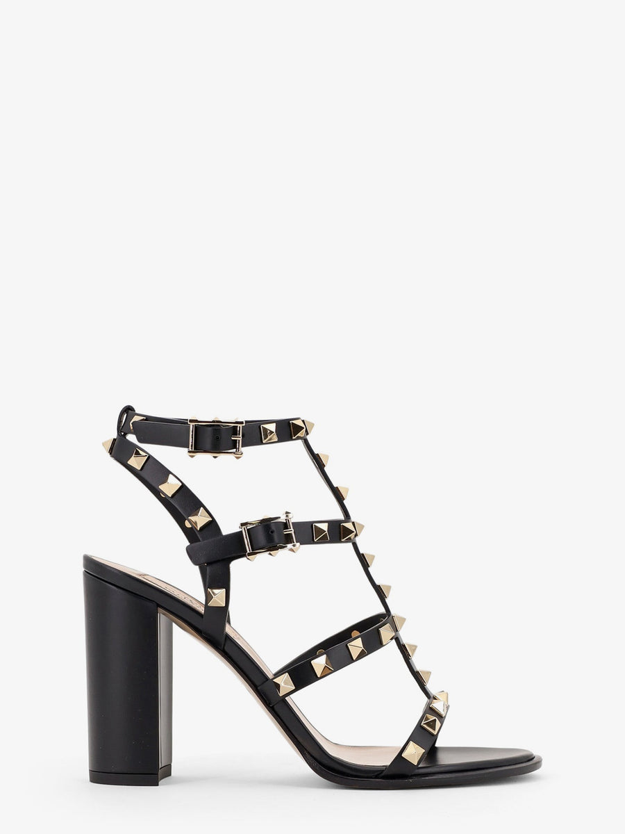 Leather Sandals Rockstud Black