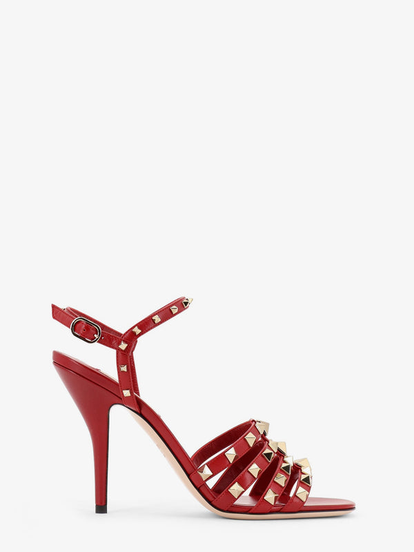 Sandals Rockstud Leather Red
