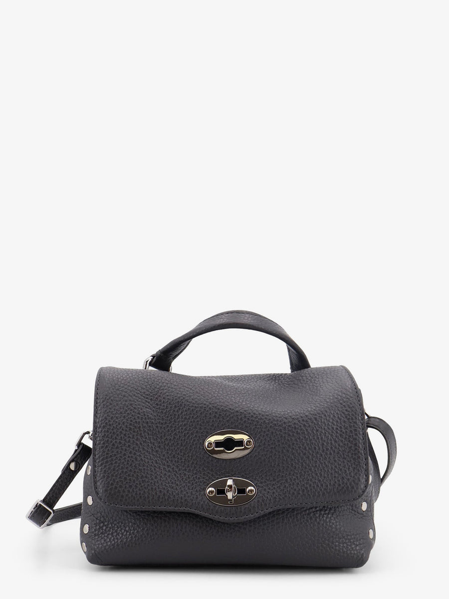 Crossbody Bag Postina Baby Hammered Leather Grey Shoulder