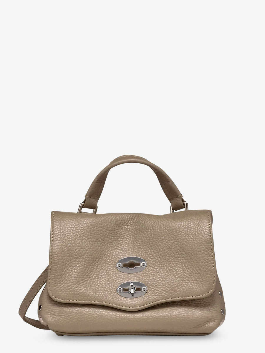 Crossbody Bag Baby Hammered Grey Leather Shoulder