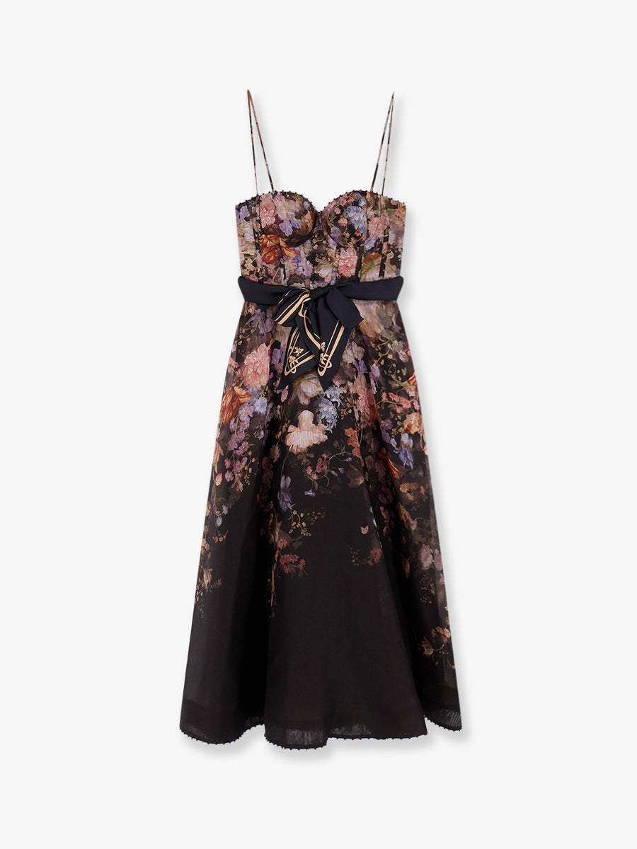 Corset Picnic Dress Valiant Black Linen
