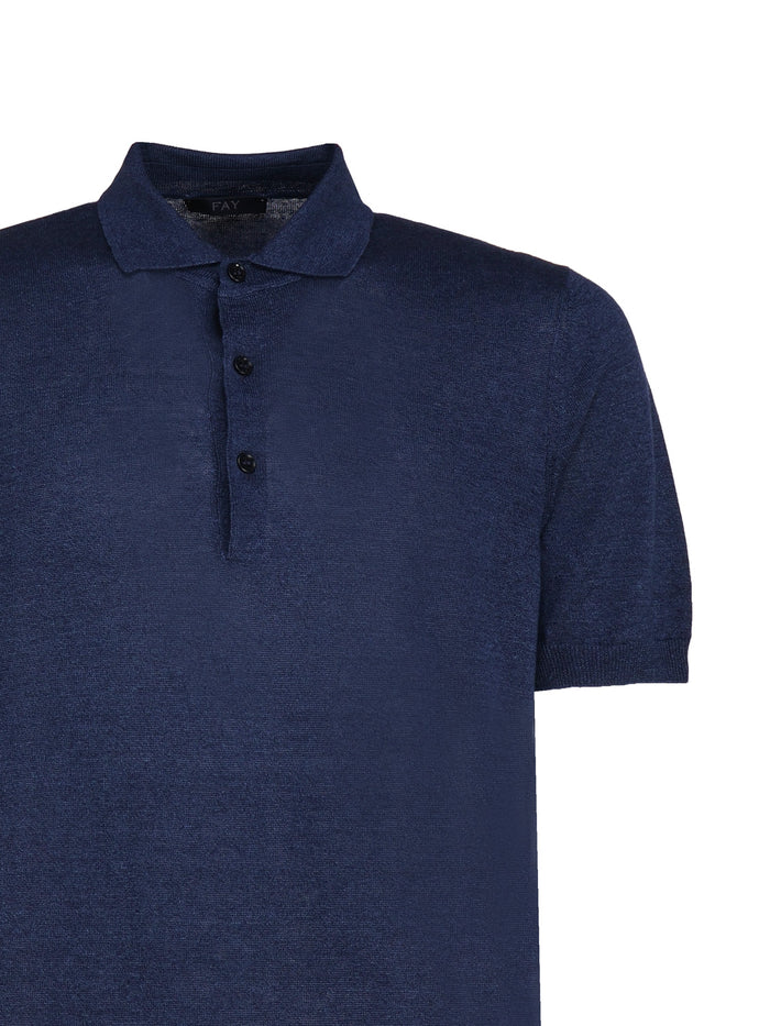 Fay T-Shirts And Polos Blue Linen