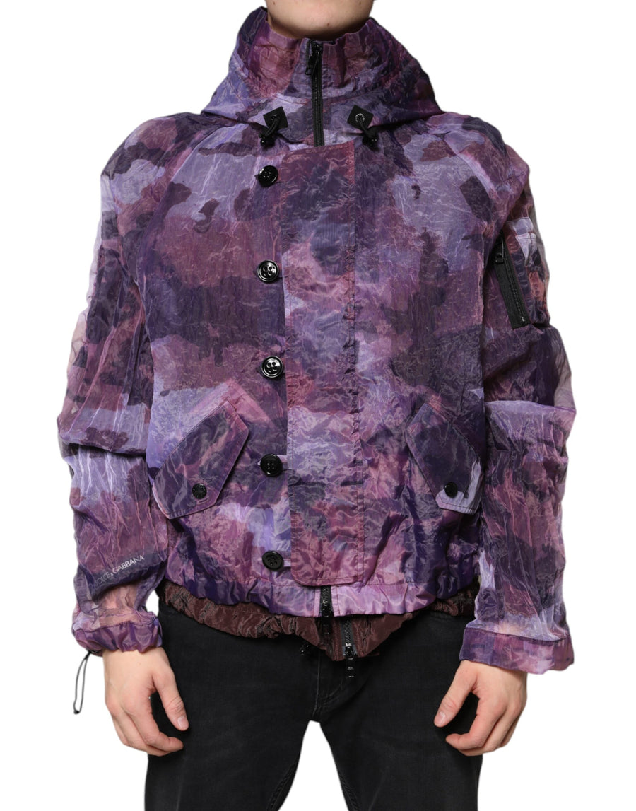 Dolce & Gabbana 95% Nylon 5% Polyester; Lining: 75% Viscose 25% Nylon jacket in purple