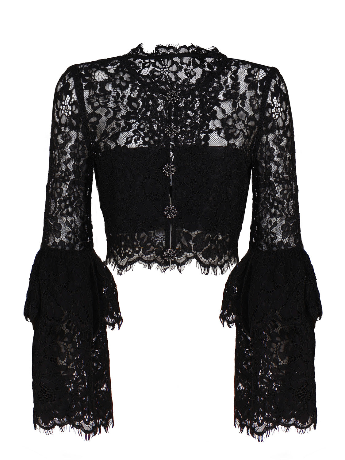 Self-Portrait Top Black Polyester