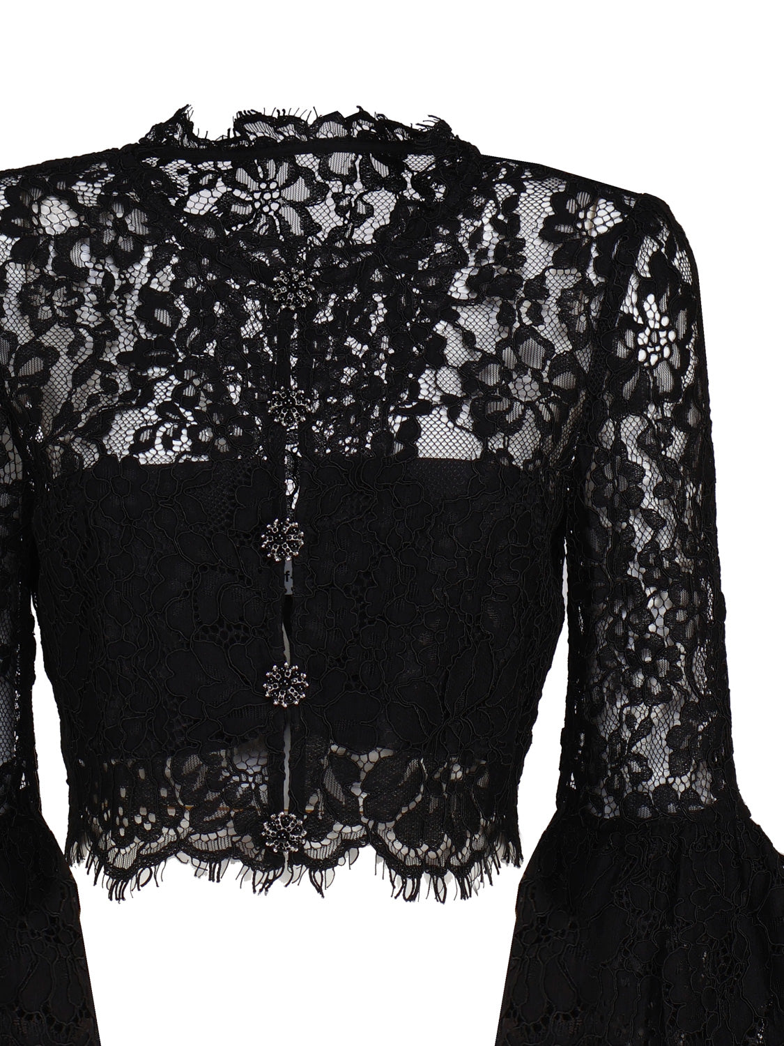Self-Portrait Top Black Polyester