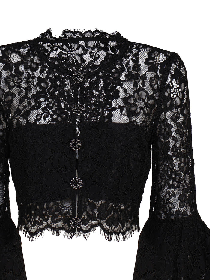 Self-Portrait Top Black Polyester