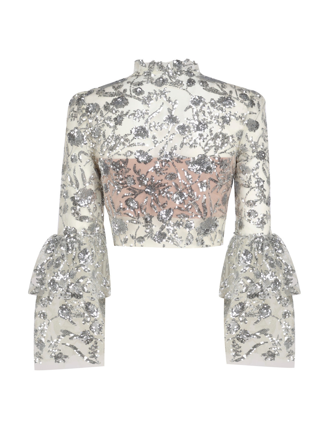 Self-Portrait Top Champagne Polyester