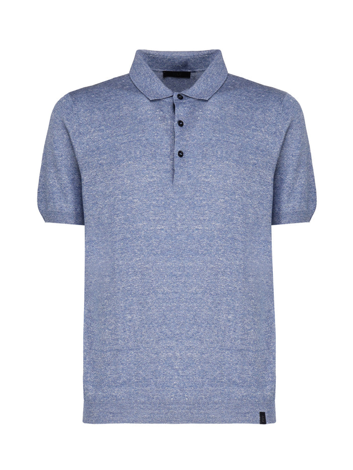 Fay T-Shirts And Polos Blue Linen