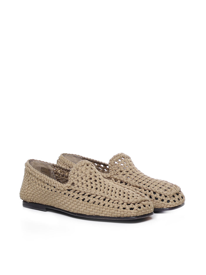 Dolce & Gabbana Flat Shoes Beige Polyester