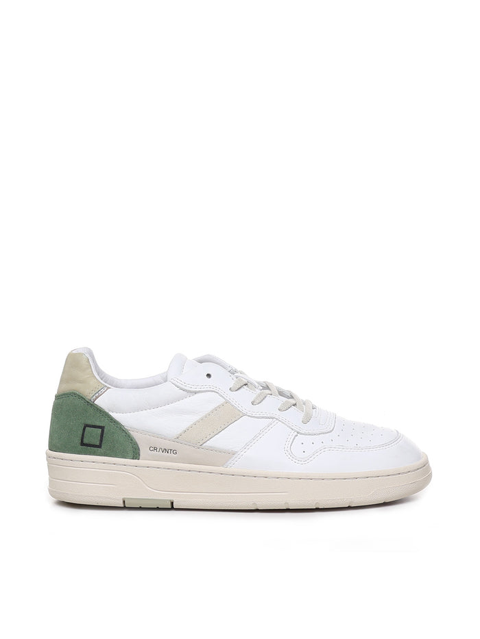 D.a.t.e. Sneakers White-green Calfskin