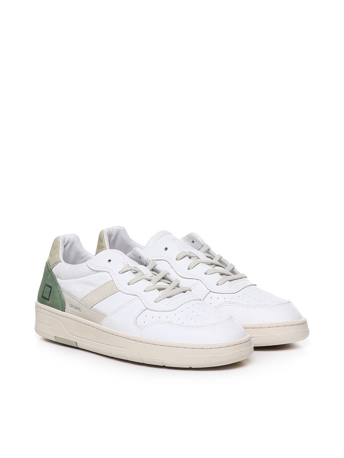 D.a.t.e. Sneakers White-green Calfskin