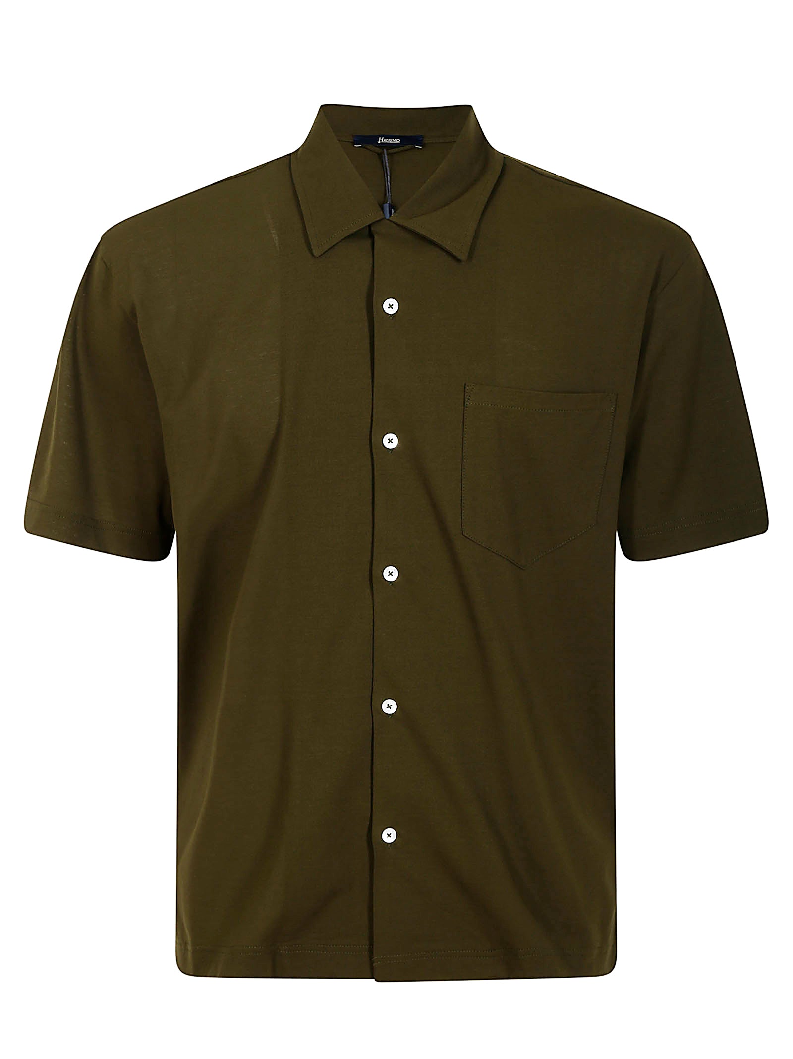 Shirt Ss Green Cotton