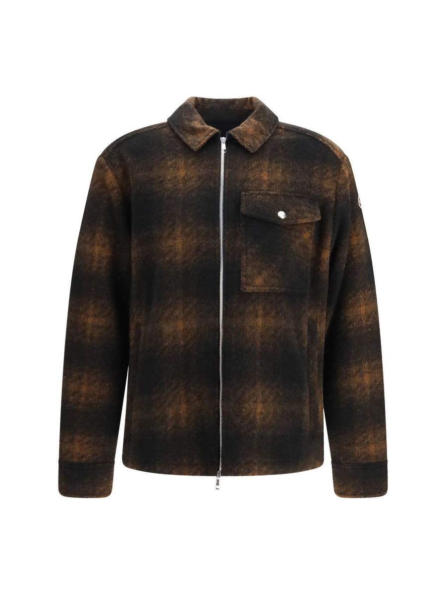 Embroidered Flannel Shirt Brown