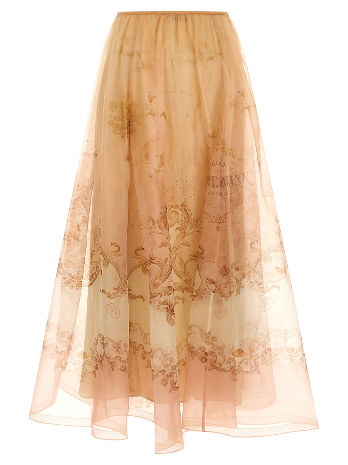 Hypnotic Organza Maxi skirt Beige Silk