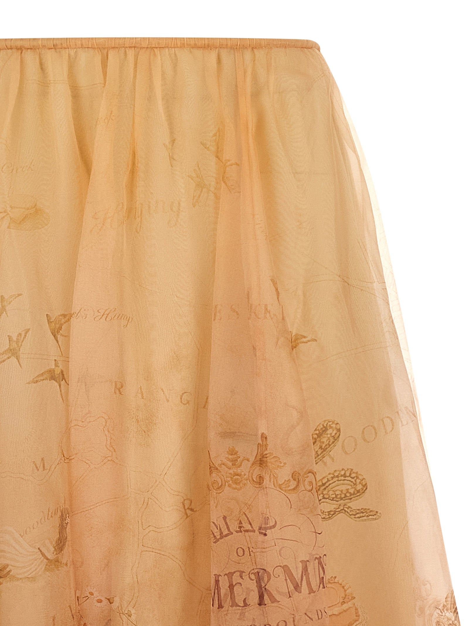 Hypnotic Organza Maxi skirt Beige Silk