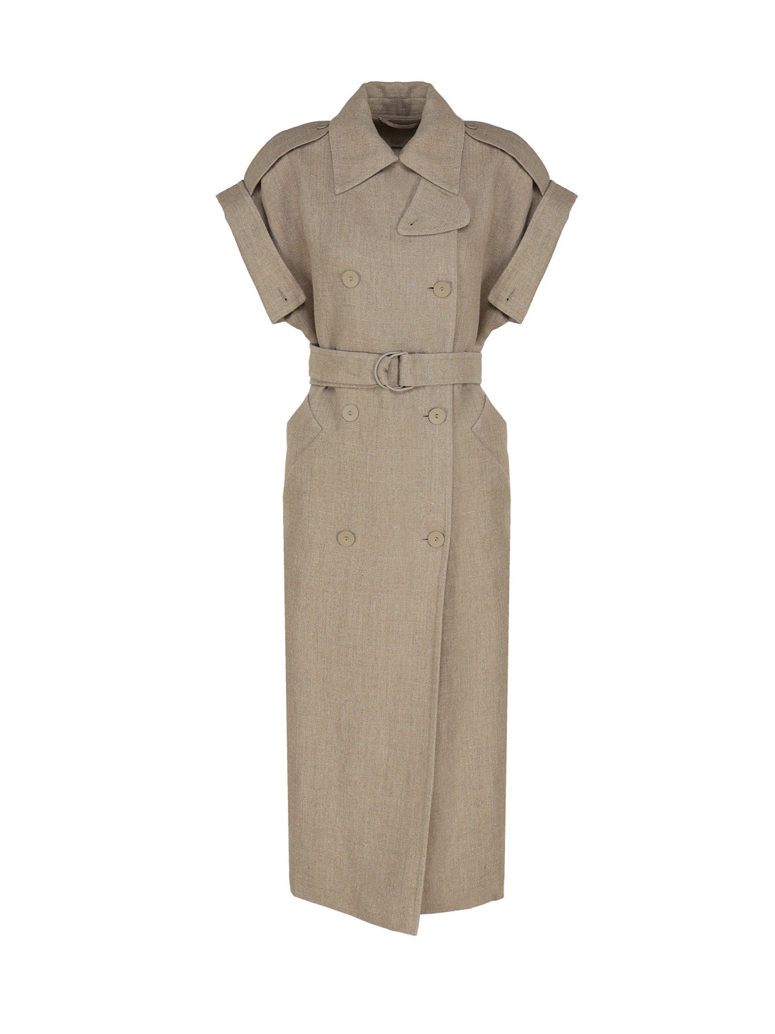 Max Mara Coats Beige Silk