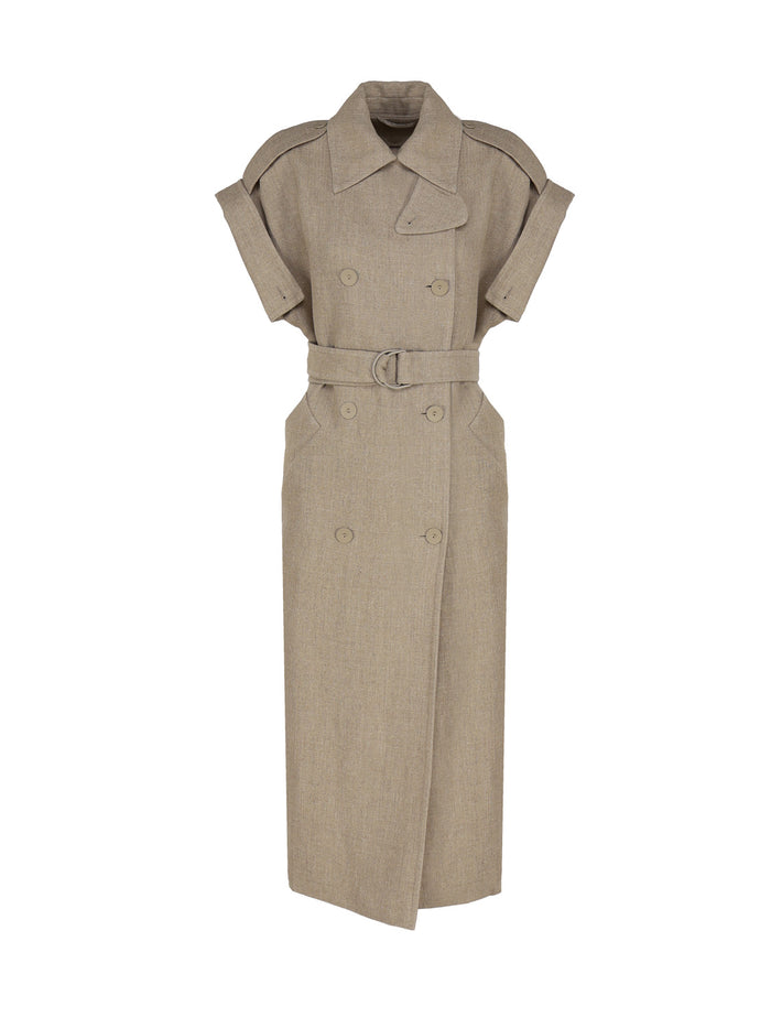 Max Mara Coats Beige Silk