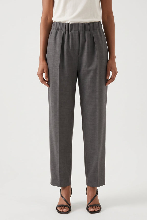 Brunello Cucinelli Womens Grey Wool Relaxed Trousers Gray