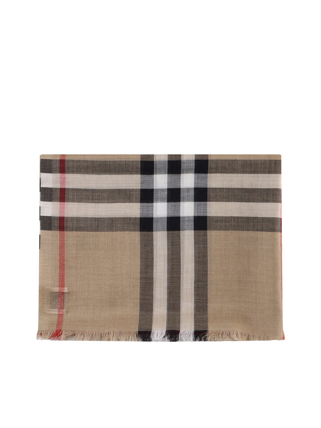 Burberry Scarfs Beige Wool Mulberry Silk