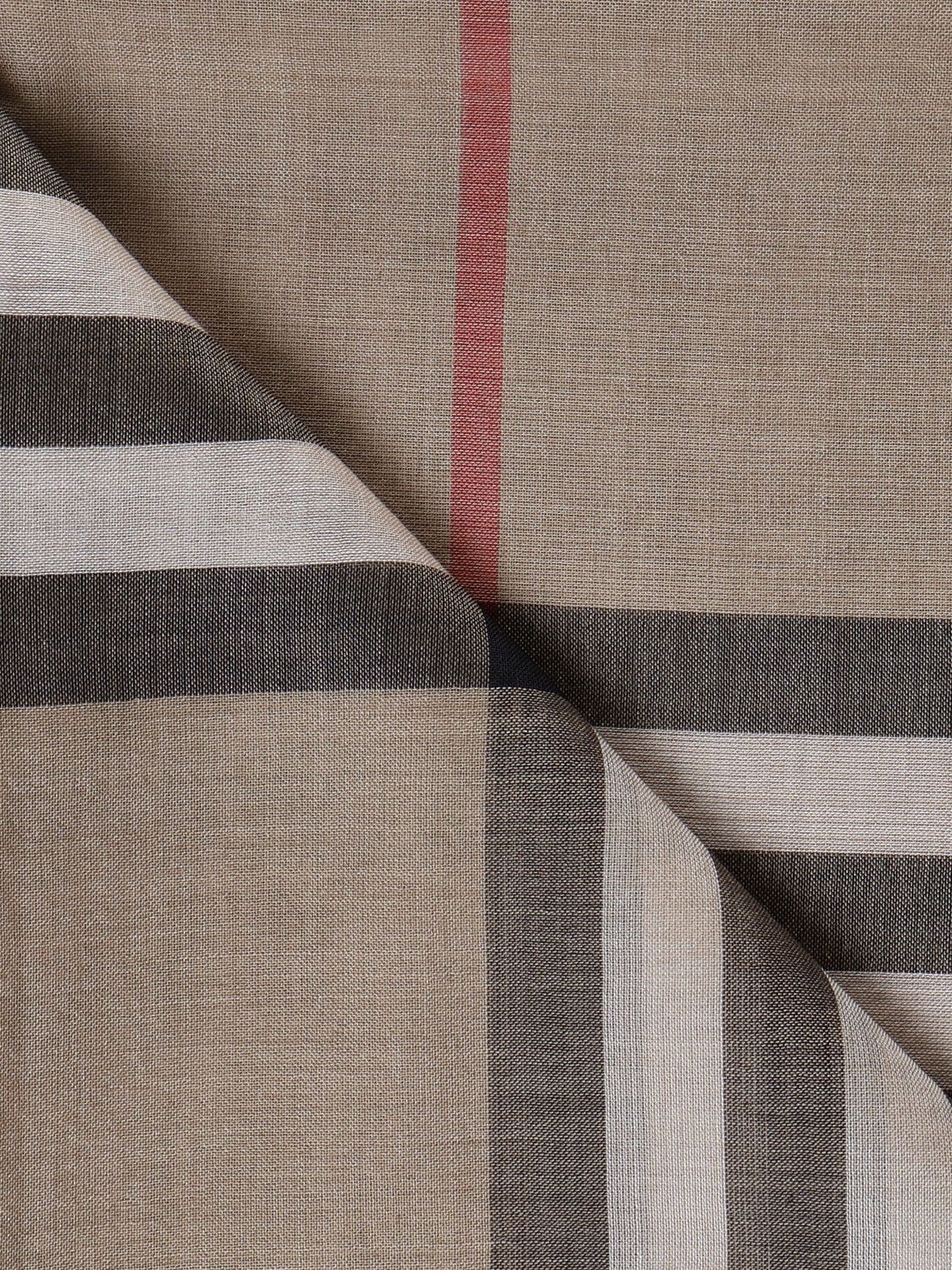 Burberry Scarfs Beige Wool Mulberry Silk