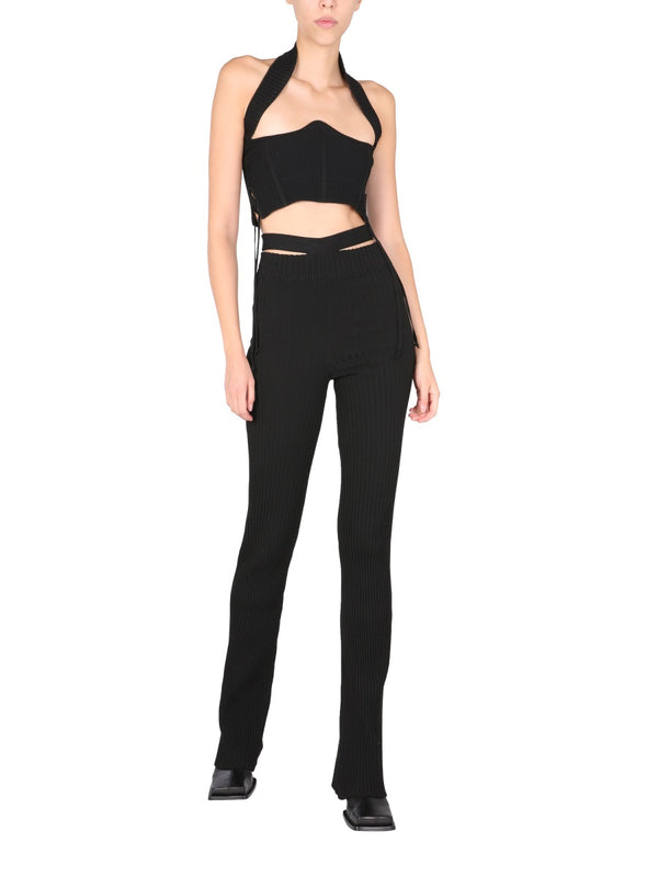Ribbed Bustier Black Jumpers