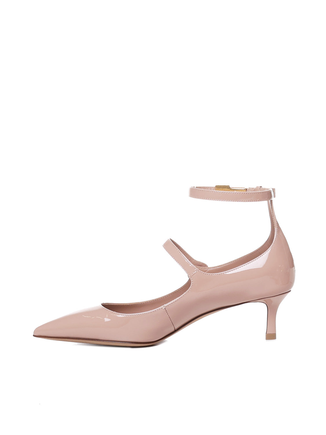 Valentino Garavani With Heel Rose Cannelle Patent Leather