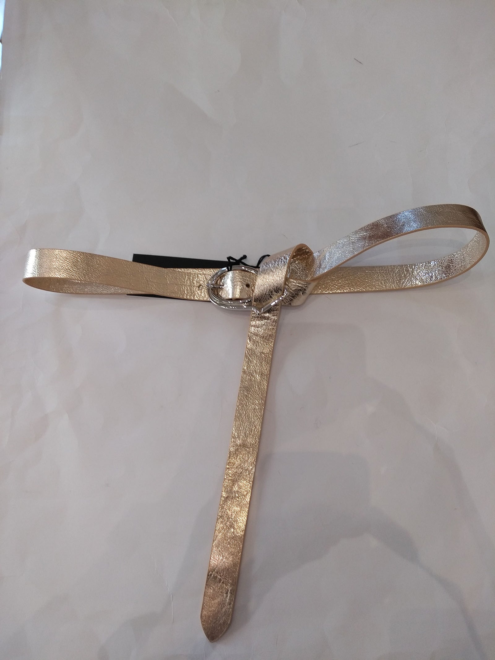 Nodo Metallic Calf Leather Belt