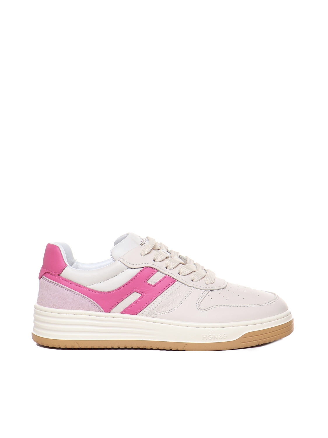 Hogan Sneakers White, Pink Calfskin