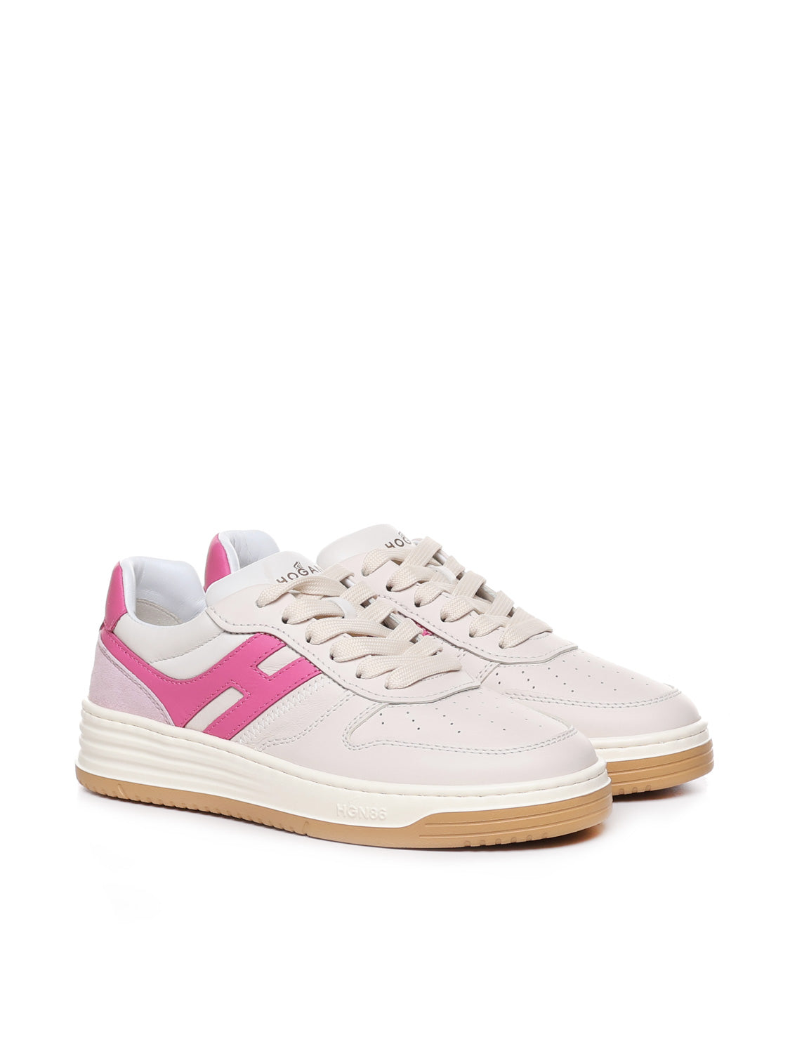 Hogan Sneakers White, Pink Calfskin
