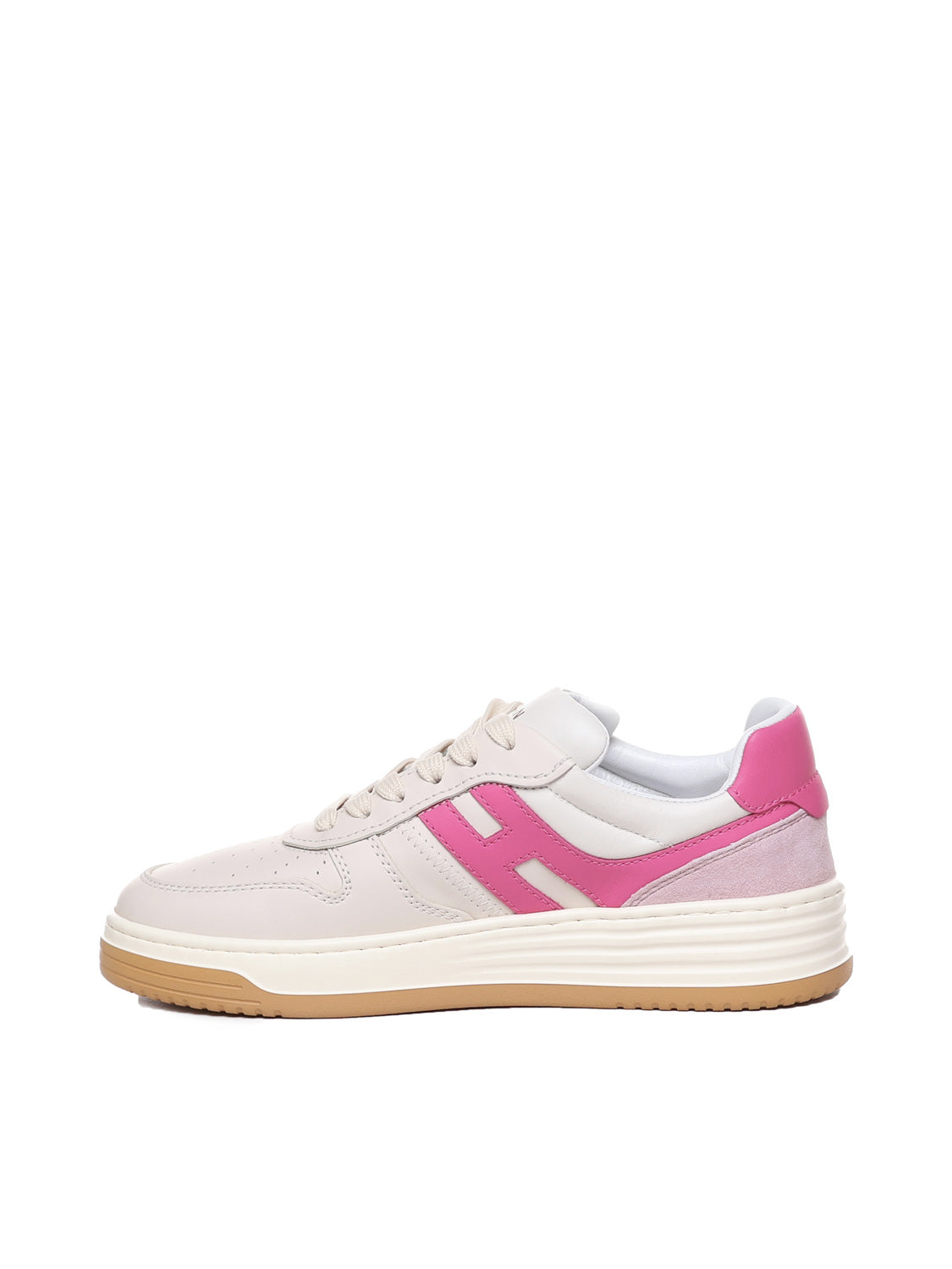 Hogan Sneakers White, Pink Calfskin