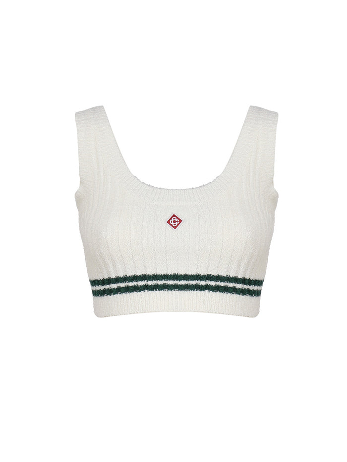Casablanca Top White, Green Viscose