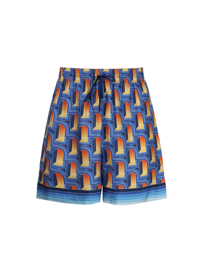 Casablanca Shorts Blue Silk