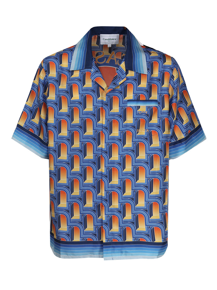 Casablanca Shirts Blue Silk