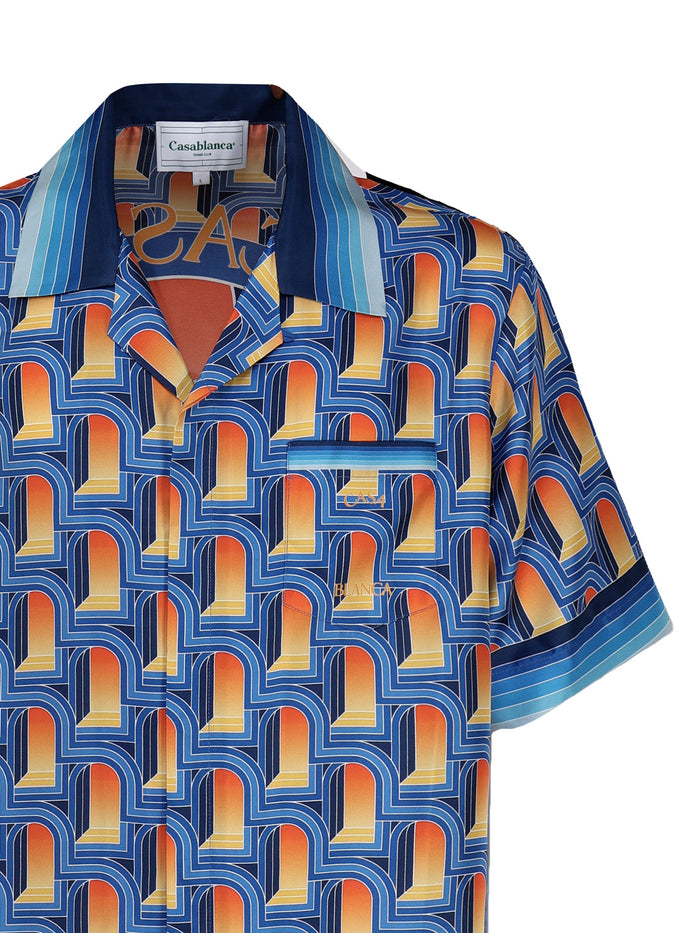 Casablanca Shirts Blue Silk