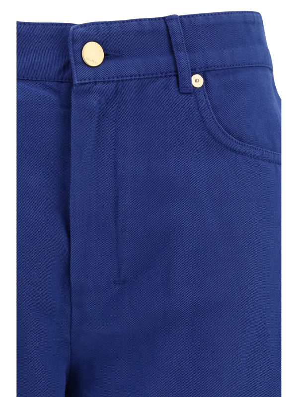 Cotton-Linen Pants Bluette Blend Trousers