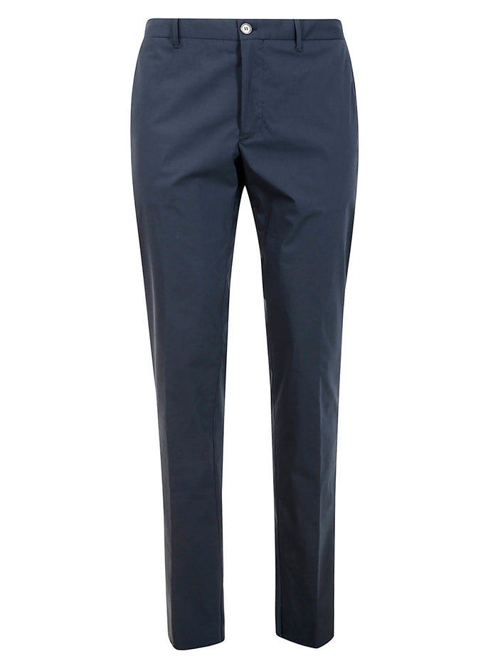 Pant Blue Cotton Polyamide Elastane
