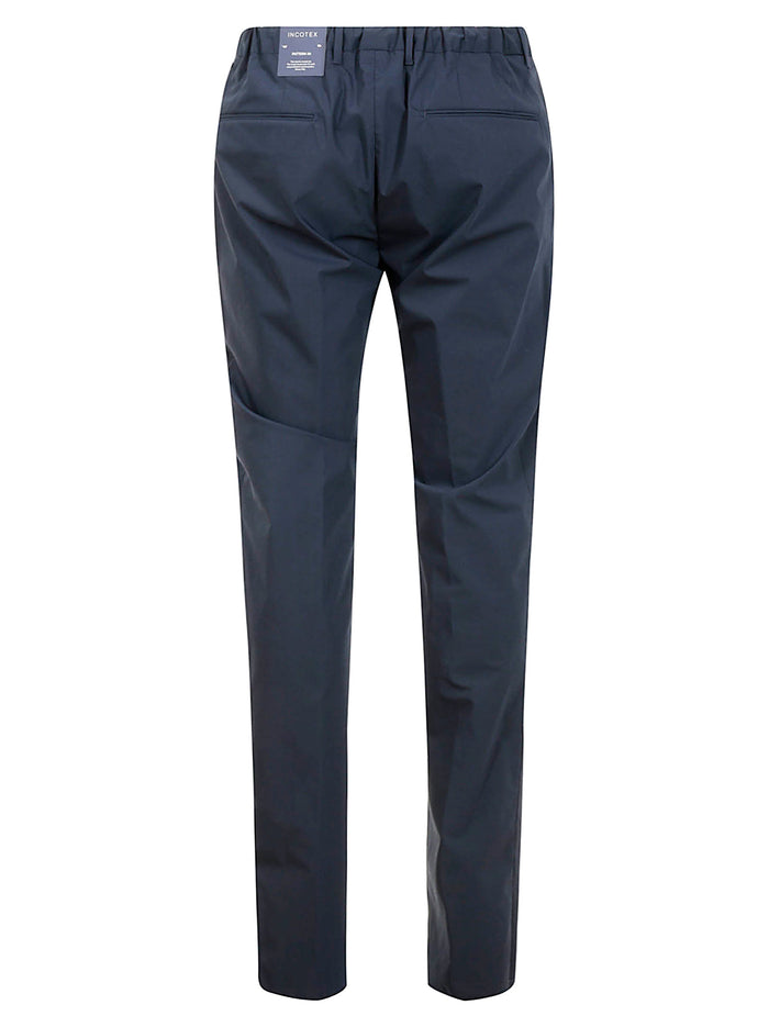 Pant Blue Cotton Polyamide Elastane