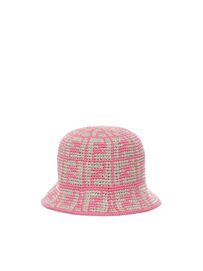 Fendi Hats Pink Dalia Raffia