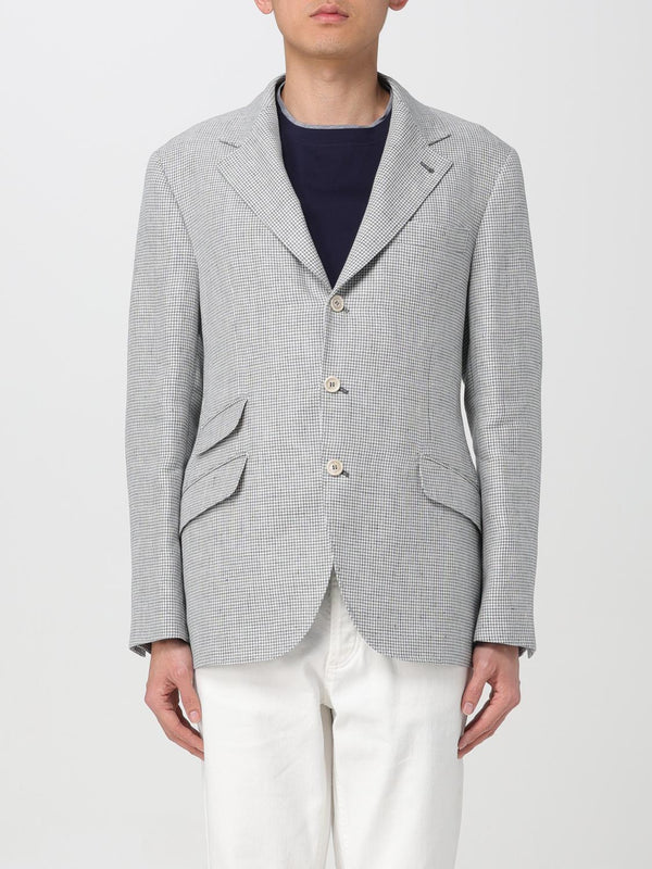 Brunello Cucinelli Mens Light Grey Linen Jacket White