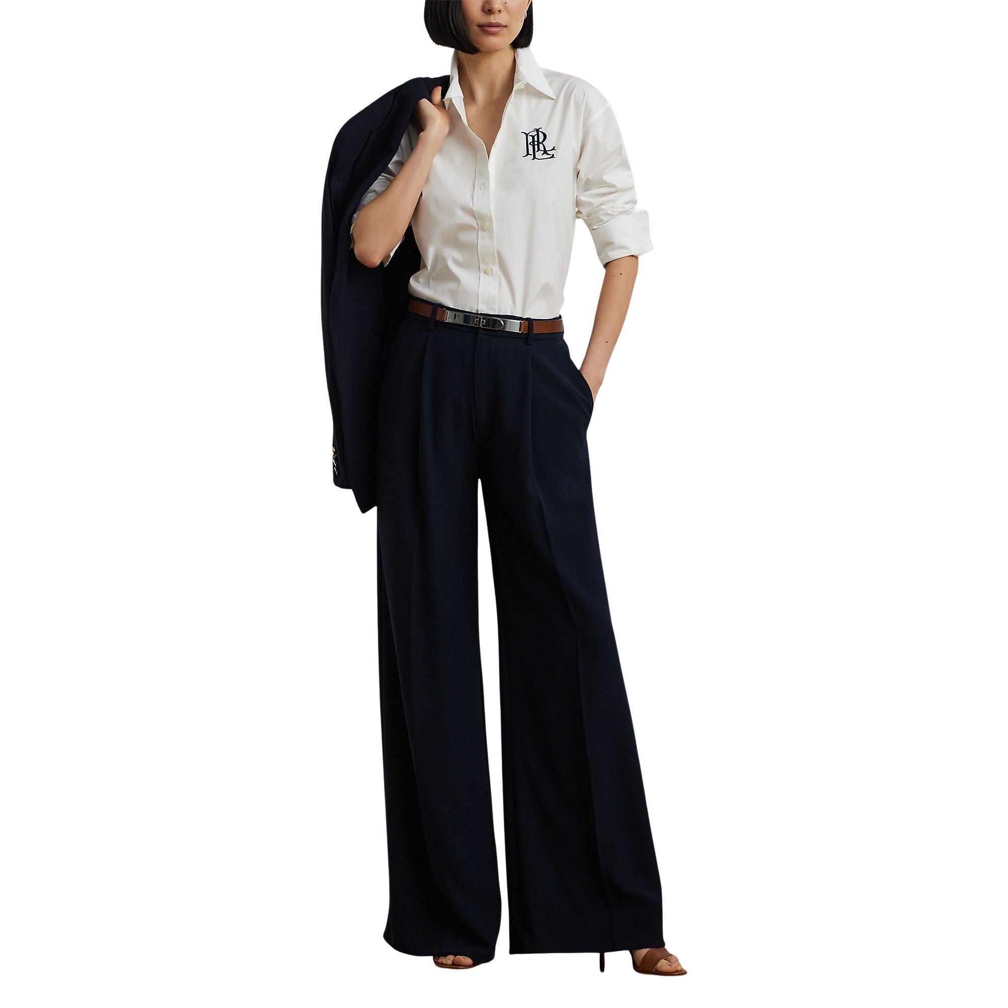 Kotta Long Sleeve Button Front Shirt White Cotton Elastane