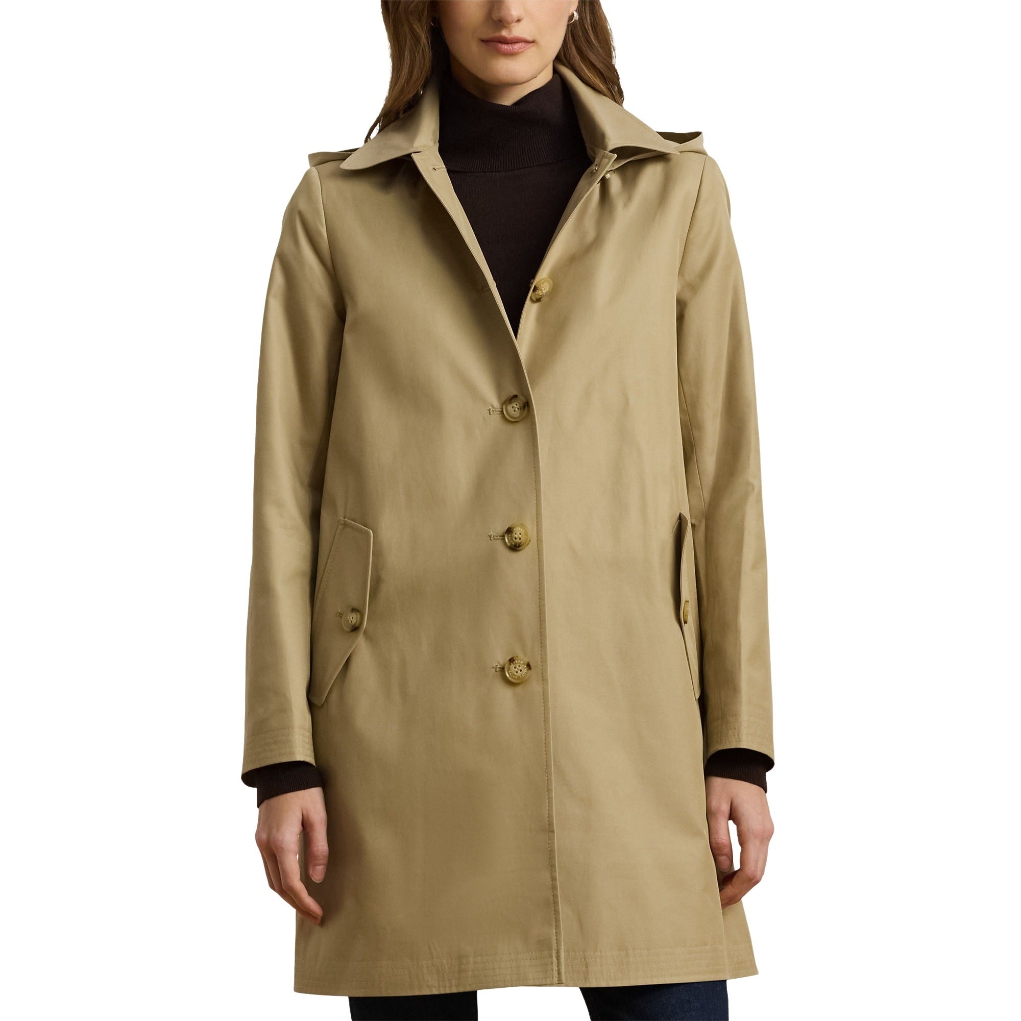 Sb Rn 34 Lined Coat Brown Cotton Polyester