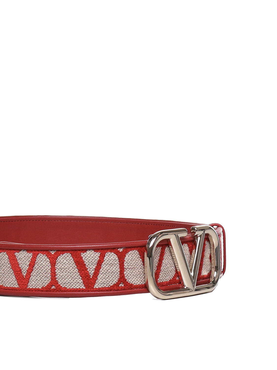 Valentino Garavani Belts Beige, Red Fabric