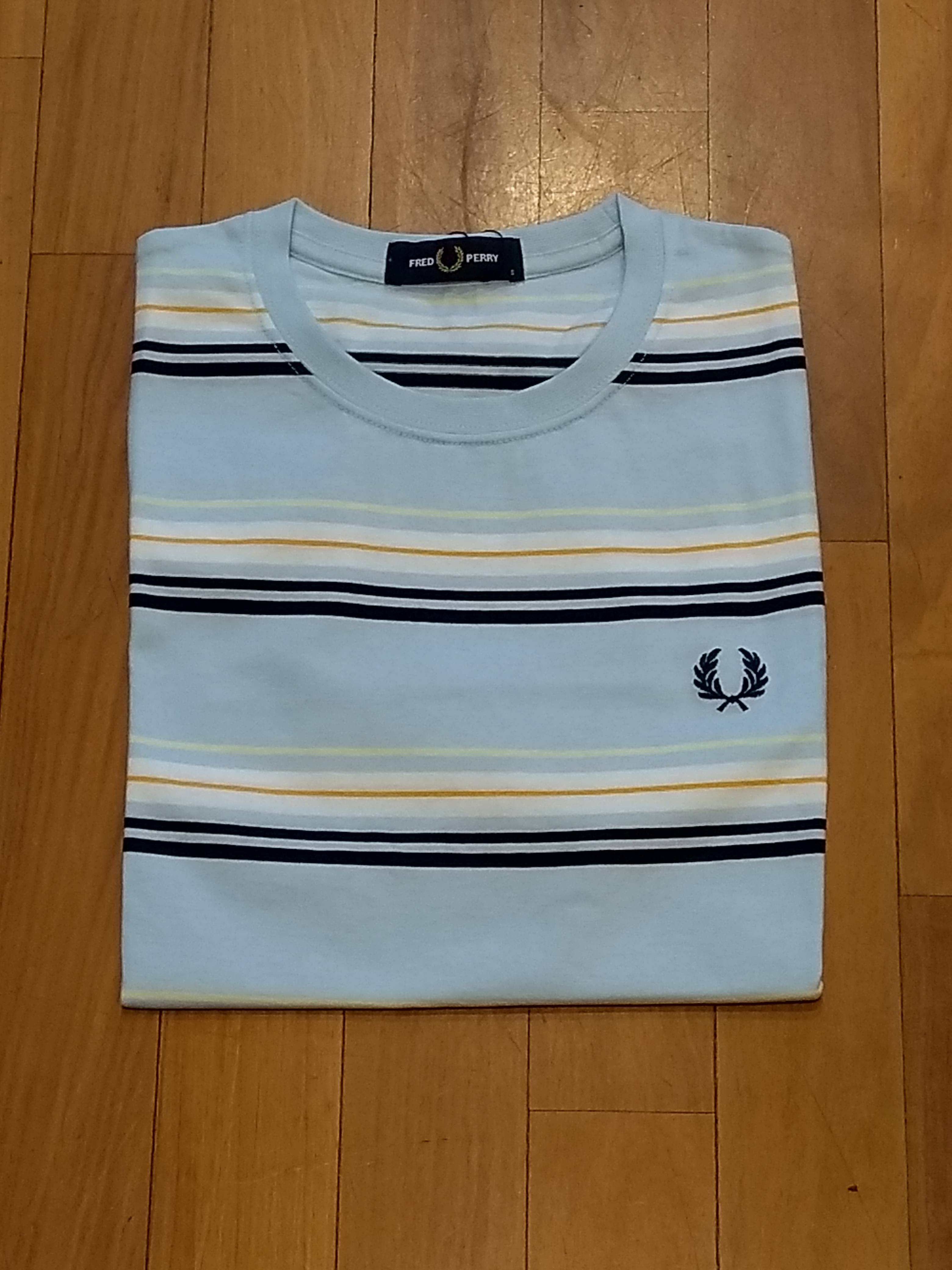 Fp Stripe T-shirt Blue Cotton Tshirt