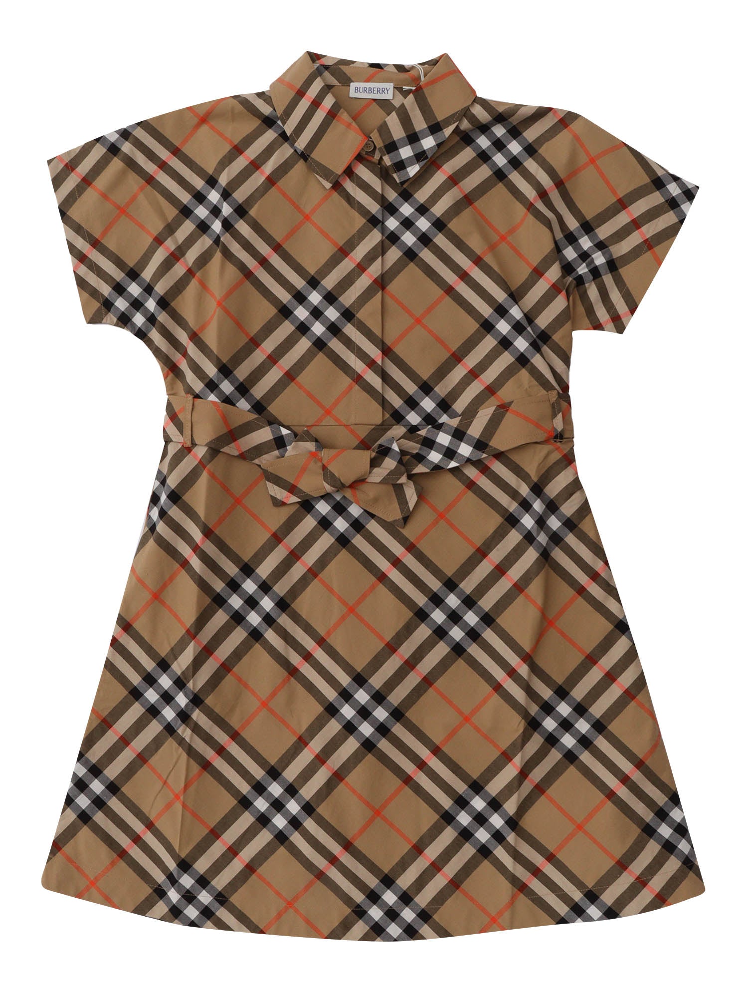 Kid Girl Dresses Beige Cotton
