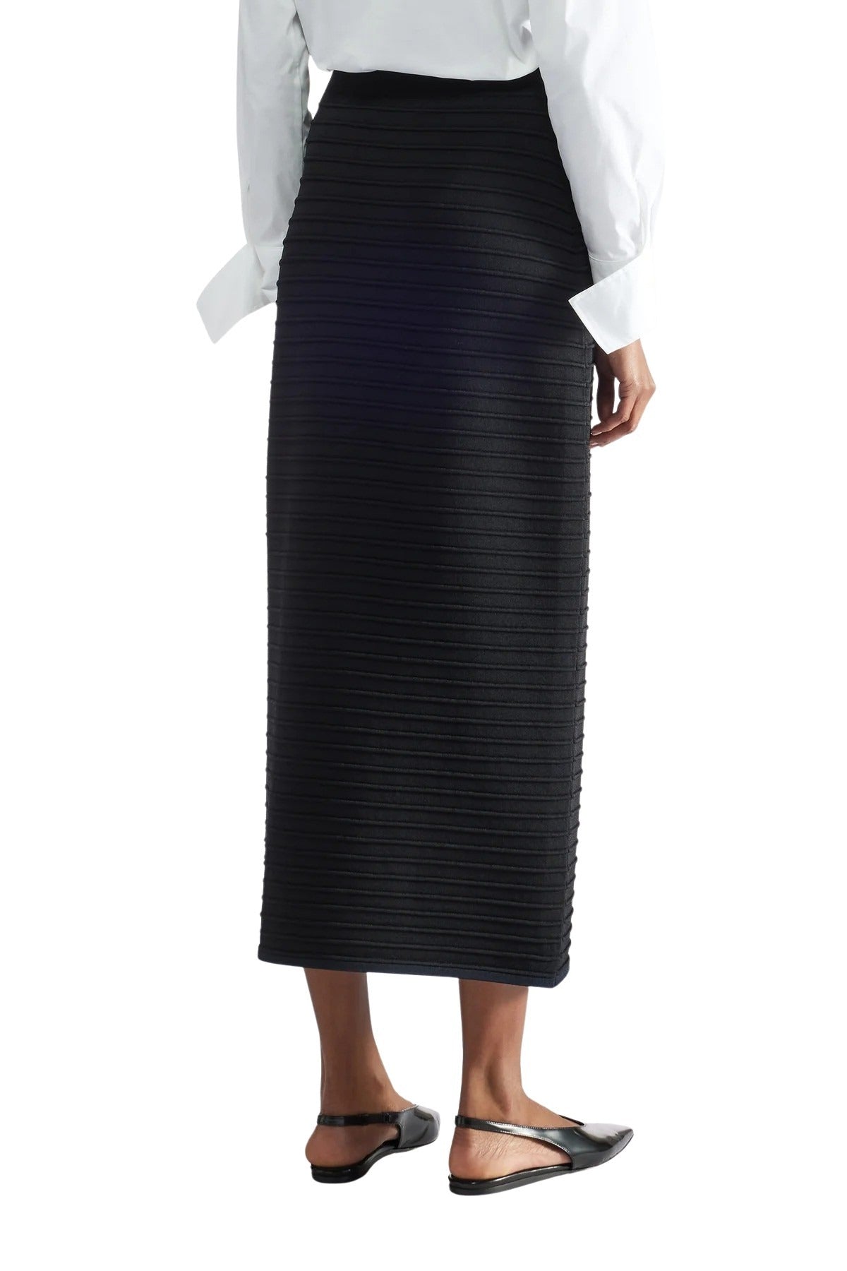 Striped Pattern Skirt Black Vi Pa
