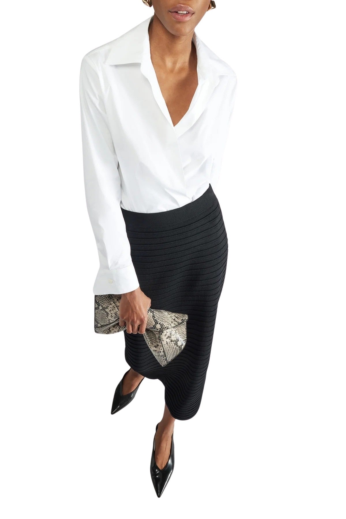 Striped Pattern Skirt Black Vi Pa